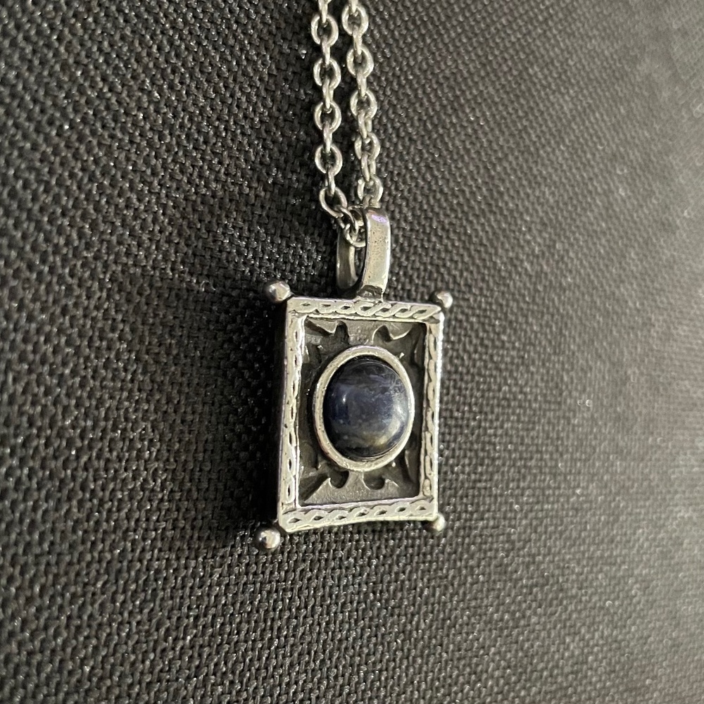 Vintage Artisan Stone Pendant Boho Necklace